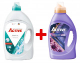 Cumpara ieftin Detergent lichid pentru rufe albe Active, 3 litri, 60 spalari + Balsam de rufe Active Summer Touch, 1.5 litri, 60 spalari