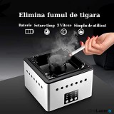 Scrumiera Inteligenta cu Carbon Activ si Ioni Negativi|Filtrare Aer, Gri