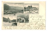SV * Salutari din BRASOV / Gruss aus Kronstadt * Vedere Multipla de 4 Imagini * circulata 1898 * mai Rara !