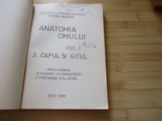 D. V. RANGA--ANATOMIA OMULUI - VOL. 1 /3. CAPUL SI GATUL -1979-1980 LITHO foto
