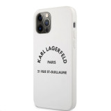 Husa TPU Karl Lagerfeld Rue St Guillaume pentru Apple iPhone 12 Pro Max, Alba KLHCP12LSLSGWH