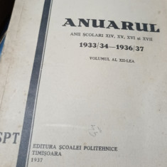 SCOALA POLITEHICA TIMISOARA ANUARUL ANII SCOLARI 1933/34 - 1936/37