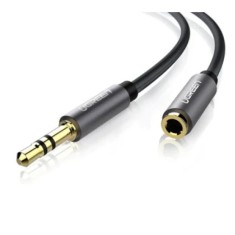 CABLU audio Ugreen, &amp;quot;AV118&amp;quot; stereo 3.5 mm jack (T) la 3.5 mm jack (M), 1 m, conectori auriti, negru 10592