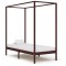 Gossi cadru pat cu baldachin, maro inchis, 90x200cm, lemn masiv pin