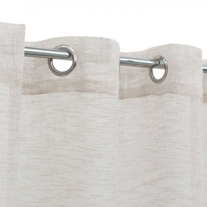 Perdea Decorativă, Model Ecru cu Lurex Auriu, Inele 140x260cm, Poliester