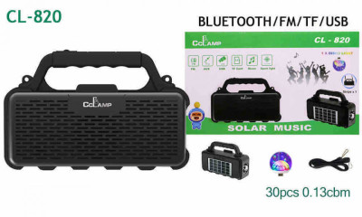 Kit solar camping cu boxa portabila, CCLamp CL-820, lanterna, USB, Radio FM, foto