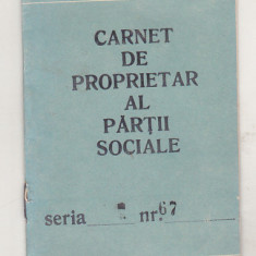 bnk div Carnet de proprietar al partii sociale - 1983