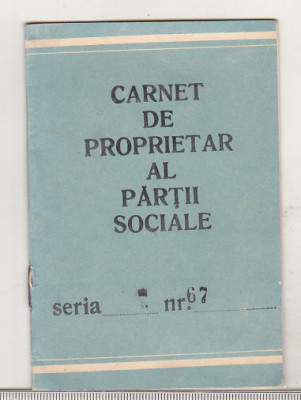 bnk div Carnet de proprietar al partii sociale - 1983 foto