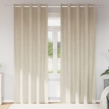 vidaXL Draperii opace cu ocheți, 2 buc., crem, catifea
