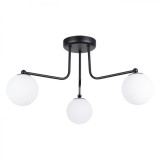 Candelabru Astral Negru/Alb Din Oțel/Sticlă Cu 3 Becuri Geometric Minimalist De Interior