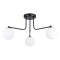 Candelabru Astral Negru/Alb Din Oțel/Sticlă Cu 3 Becuri Geometric Minimalist De Interior