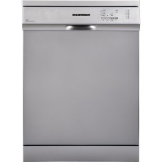 Masina de spalat vase Heinner HDW-FS6062DSE++, clasa E, 12 seturi, control electronic, 6 programe, Aquastop, argintiu