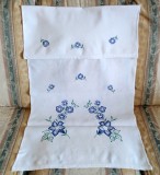 Stergar Vintage din bumbac cu broderie mecanica
