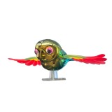 Ornament Decorativ Auto, Flippy, Model Pasare Zburatoare pentru Moto/Auto, din plastic Rezistent, 14.5 x 8 x 5 cm, Verde/Multicolor