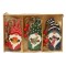 Set 9 Decoratiuni de Craciun din Lemn, Flippy, cu Snur pentru Agatare in Brad, 3 Modele Mos Craciun Diferite Dimensiuni, Multicolor