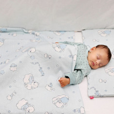 Lenjerie de pat pentru copii 4 piese Ursuletul Martinica albastru 63x127 cm 100x135 cm