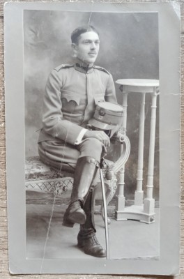 Sublocotenent in uniforma model 1912 din Regimentul 17 Infanterie// tip CP foto