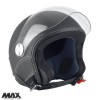 Casca open face pentru scuter - motocicleta (demi-jet) Max Helmets model DJ06 LS Vision (V2B) culoare: negru mat (00S) &ndash; 100% MADE IN ITALY L2 (60cm)