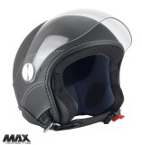 Casca open face pentru scuter - motocicleta (demi-jet) Max Helmets model DJ06 LS Vision (V2B) culoare: negru mat (00S) &ndash; 100% MADE IN ITALY L1 (59cm)