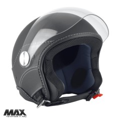 Casca open face pentru scuter - motocicleta (demi-jet) Max Helmets model DJ06 LS Vision (V2B) culoare: negru mat (00S) &ndash; 100% MADE IN ITALY S (55/56cm