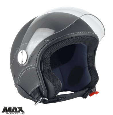 Casca open face pentru scuter - motocicleta (demi-jet) Max Helmets model DJ06 LS Vision (V2B) culoare: negru mat (00S) &amp;ndash; 100% MADE IN ITALY S (55/56cm foto