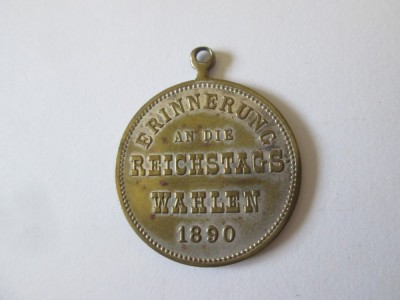 Rara! Medalie Germania 1890:Alegeri pentru Reichstag-Partidul Socialist:August Bebel si Karl Liebknecht foto
