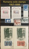 Emisiuni filatelice exil Romania, anul 1957-1958 (incompleti), OFERTA RARA