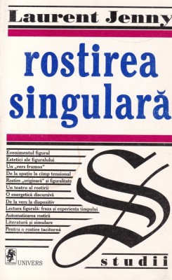 Laurent Jenny - Rostirea singulara foto