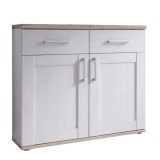 Cumpara ieftin Comoda 2 usi 2 sertare pal alb stejar san remo Provensal 96x38x91 cm
