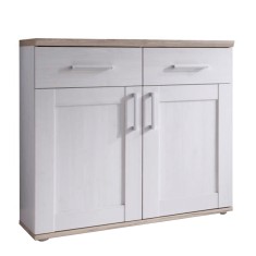 Comoda 2 usi 2 sertare pal alb stejar san remo Provensal 96x38x91 cm