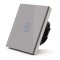 Intrerupator Touch Techstar? TG02, Sticla Securizata, Design Modern, Iluminare LED, 1 Faza, Gri