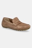 Gant mocasini din piele &icirc;ntoarsă Seabaya culoarea maro, cu toc plat, 30573932.G146
