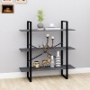VidaXL Bibliotecă cu 3 rafturi, gri, 100x30x105 cm, lemn masiv de pin 806554
