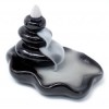 Suport Conuri Parfumate Fum Curgator, Pietre Mari in Lac, Ceramică/Piatră, Design Boho, Meditație, Aromaterapie, Relaxare