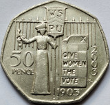 50 pence 2003 Marea Britanie, Suffragette Movement, km#1036, Europa