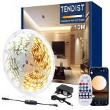 Cumpara ieftin Banda LED alba reglabila inteligenta 24V, aplicatie si telecomanda, reglabila 2700K-6500K &ndash; 5m