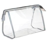 Portfard Transparent cu Margine Holografică Argintie, 26x14x18 cm, CMCLASS