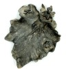 Superb obiect decorativ art nouveau din antimoniu - frunza manopera deosebita, Ornamentale