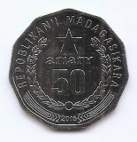 Madagascar 50 Ariary 2016 - (motto D) Otel, 30,5 mm, KM-32 UNC !!!