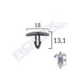 Clips Garnitura Pentru Citroen Fiat Peugeot 18X13.1Mm - Negru Set 10 Buc 136264 C30179-RMX