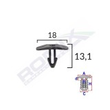 CLIPS GARNITURA PENTRU CITROEN FIAT PEUGEOT 18X13.1MM - NEGRU SET 10 BUC 62202