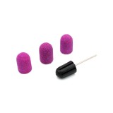 Cumpara ieftin Set suport si 3 bucati smirghel rezerva pentru freza unghii, 16*25mm, lilac, granulatie 80