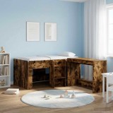 Cumpara ieftin Cadru de Pat Inalt pentru Copii Stejar fumuriu 80 x 160 cm