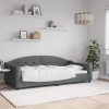 VidaXL Cadru de pat, gri &icirc;nchis, 100 x 200 cm, material textil