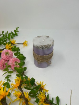 Lumanare Parfumata Lavanda , aroma relaxanta si design rustic-elegant foto