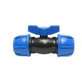 Robinet mufa cu bila compresiune Pehd D40x40mm, PN16 pentru sisteme irigatii