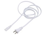 Cablu IEC C7 mamă 2x0,75mm2 1,8m alb 7A LIAN DUNG
