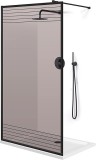 Paravan dus walk-in Aqua Roy Black, model Fence negru, sticla 8 mm bronz, securizata, anticalcar, 100x195 cm