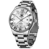 Cumpara ieftin Ceas barbatesc Olevs CS1631, otel inoxidabil, argintiu, cadran alb