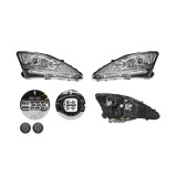 Set faruri Lexus Is (Xe2), 11.2005-04.2013, partea Stanga+Dreapta, Tuning, Fata, xenon; cu lentile; cu indicator led; D2R+H1; manual/electric; argint, Rapid